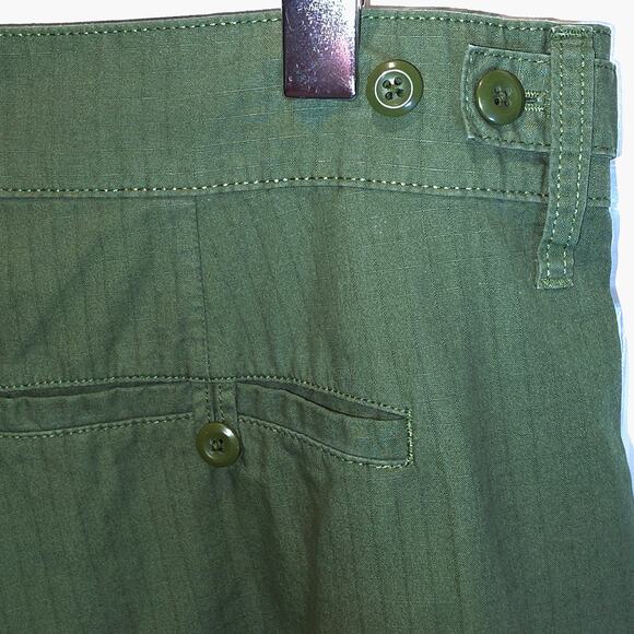 J. Crew Cargo Pants Ripstop Cotton Sz 31 12 Green Straight Leg Crop High Rise - Picture 8 of 15